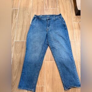 Old Navy Women's Straight Leg Blue Carpenter Jeans with side pockets
